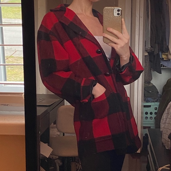 VINTAGE 1980s Eddie Bauer Wool Blend Peacoat - Picture 1 of 3